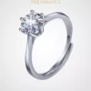Classic Round Moissanite Lab Grown Diamond Ring by TRESHKOVA