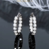 Hoop Moissanite Lab Grown Diamond Earrings by TRESHKOVA - Image 2